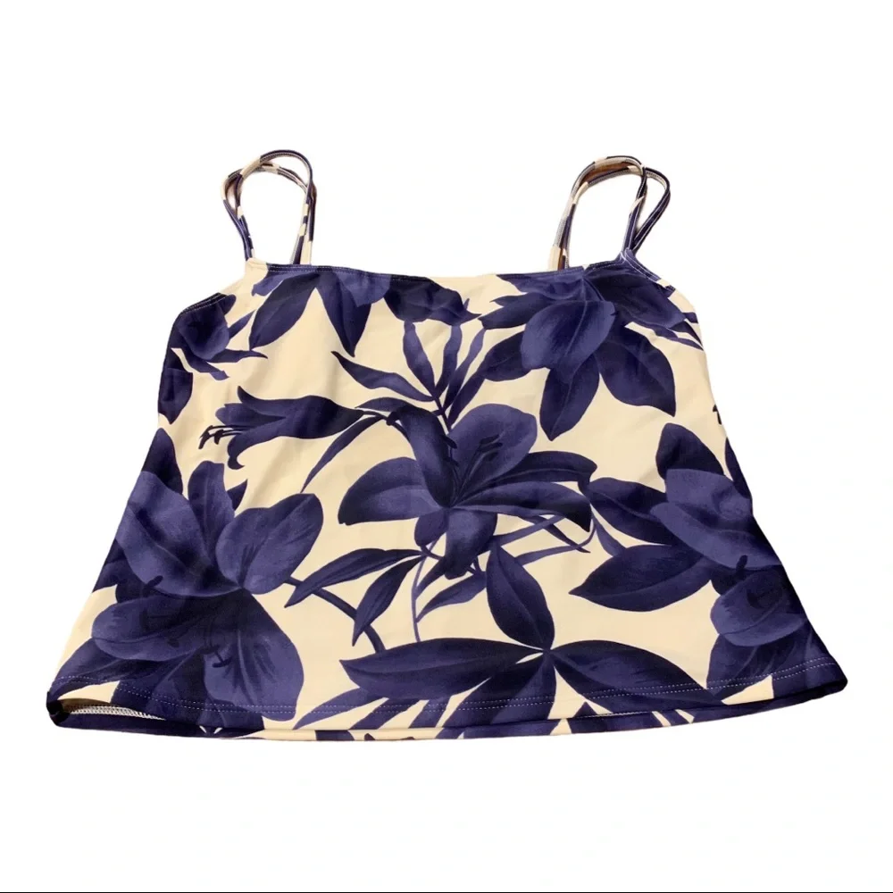LA BLANCA Tropical Swimsuit Tankini Top 12 - Picture 1 of 5